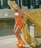 Impala Marawa High Heel Skate - Marawa Sparkle Orange